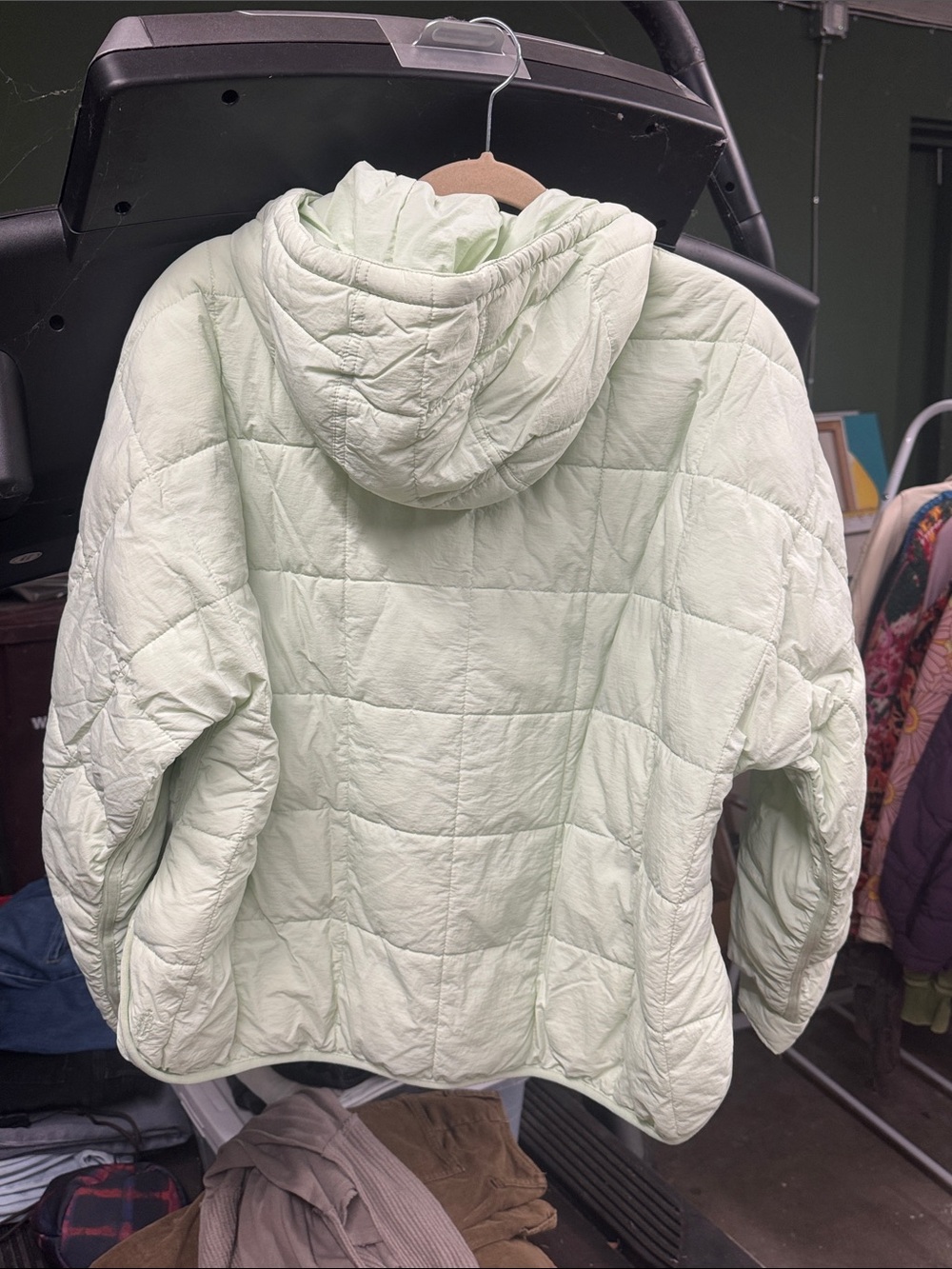Free People Movement Light Green Quilted Hooded Pullover Jacket - Picture 6 of 6
